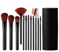 Set 12 Pensule Makeup cu Suport Negru - MAK07